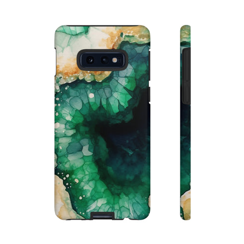 Green Geode in Watercolor - Impact Resistant Phone Case Samsung Galaxy S10E Matte